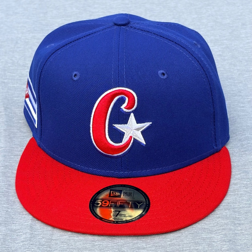 New Era 59FIFTY Cuba World Baseball Classic Fitted Hat Blue Red‎ Size 7